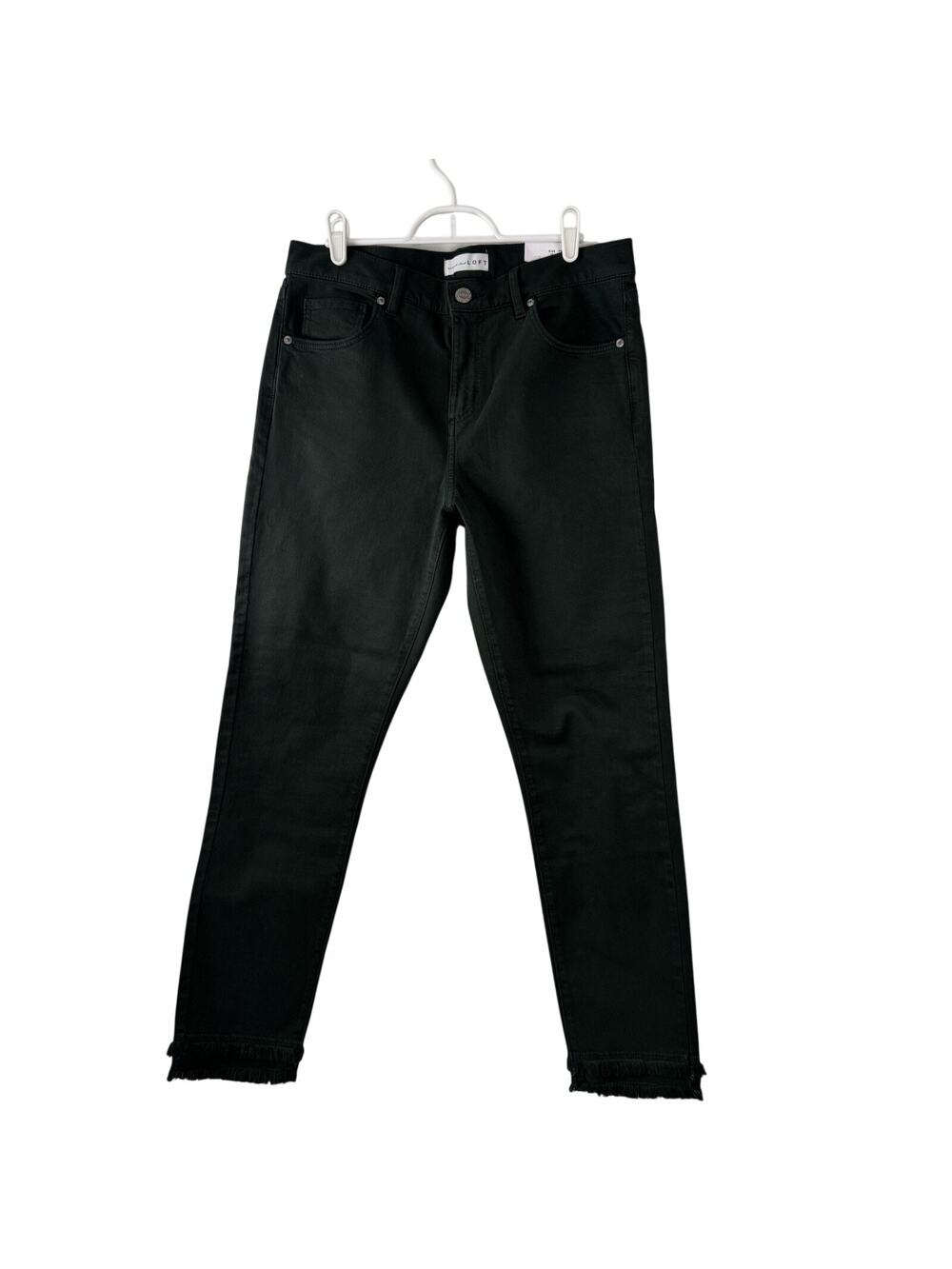 LOFT Modern Skinny Green Jeans Women's Size 10/ 30 Frayed Ankle Hem